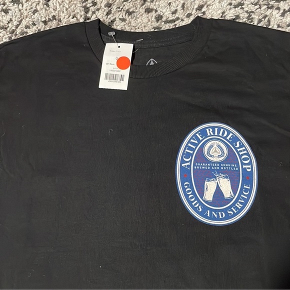 Active Ride Shop Tee Shirt Black Short Sleeve Cheers Label Logo Graphic Small - Picture 6 of 7